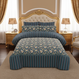 Midnight Floral Stripe Bedsheet