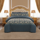 Midnight Floral Stripe Bedsheet