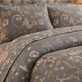 Grey Damask Rose Bedsheet