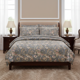Grey Damask Rose Bedsheet
