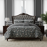 Grey Floral Stripe Bedsheet