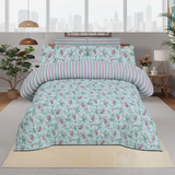 Mint Floral Stripe Comforter