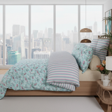 Mint Floral Stripe Comforter
